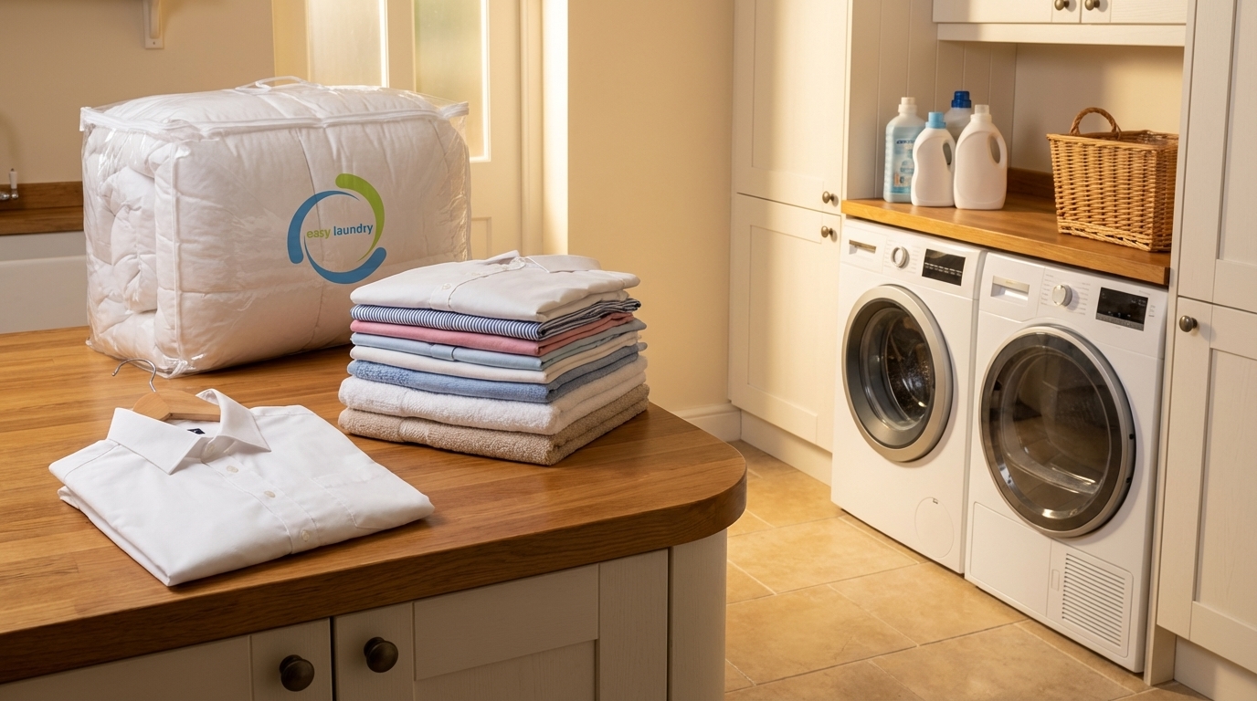 Freshly washed and folded laundry