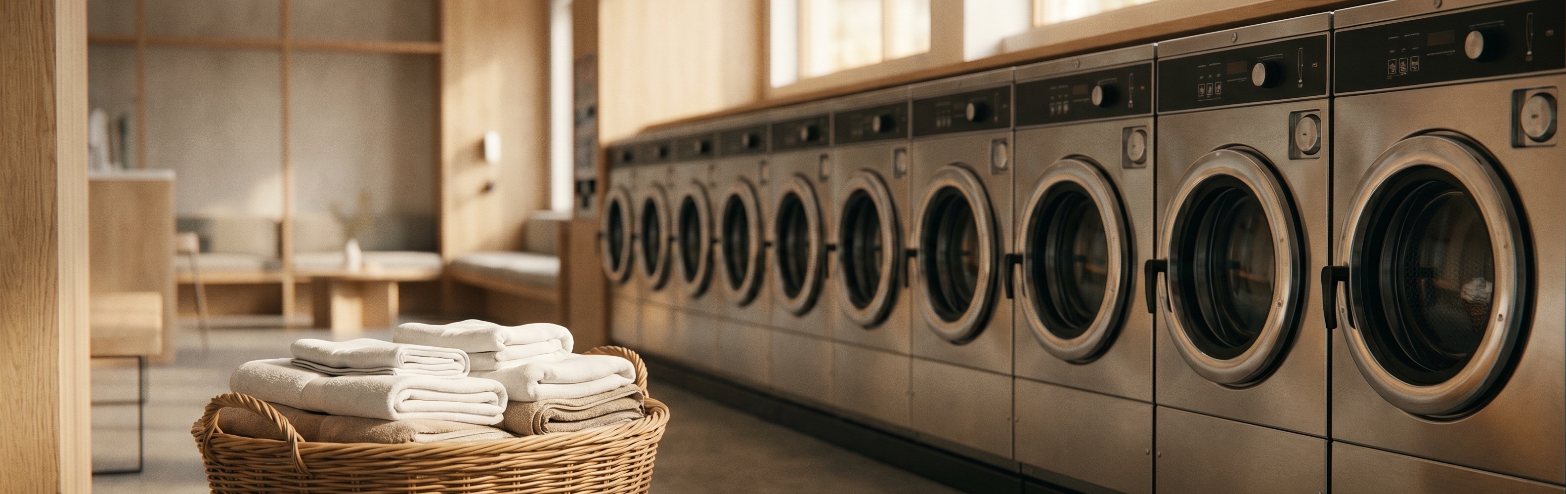 Neatly folded fresh towels ready after a service wash