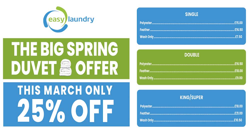 Amazing Prices – 25% off Duvet Cleaning in March